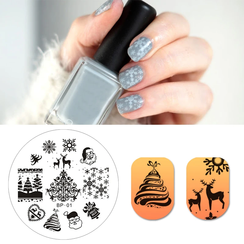 

BORN PRETTY Christmas XMAS Theme Nail Art Stamp Template Manicure Printing Plate Stencil for Transferring Image Pattern BP-01
