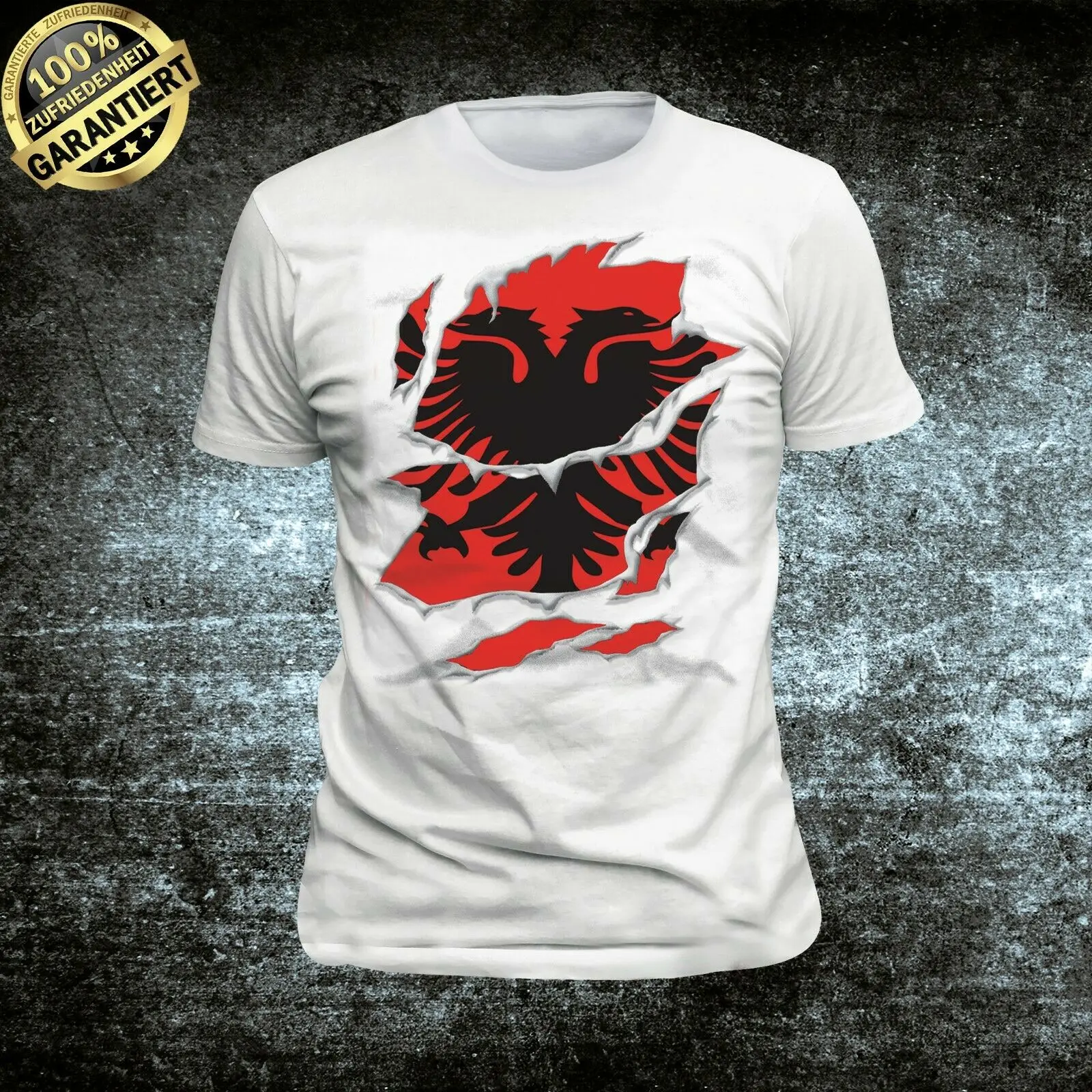 ALBANIA GRUNGE FLAG MENS T-SHIRT TEE TOP SHQIP?RIA FOOTBALL ALBANIAN GIFT SHIRT 