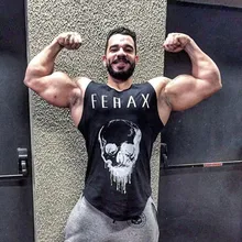 Спорт Бег Жилет Мужчин Футболки Лето Хлопок Fit Мужчины Топы Одежда Бодибилдинг Майку Фитнес Майка Мужчины