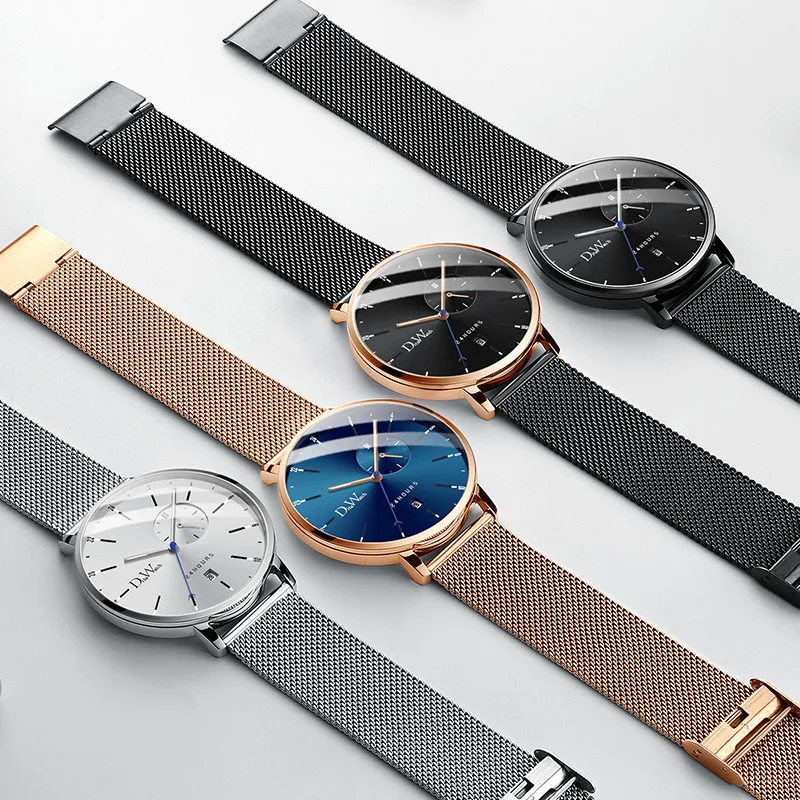 DITA часы мужские модные креативные простые тонкие циферблат красочные водонепроницаемые Авто Дата Доступные ремешок наручные часы Montre Homme