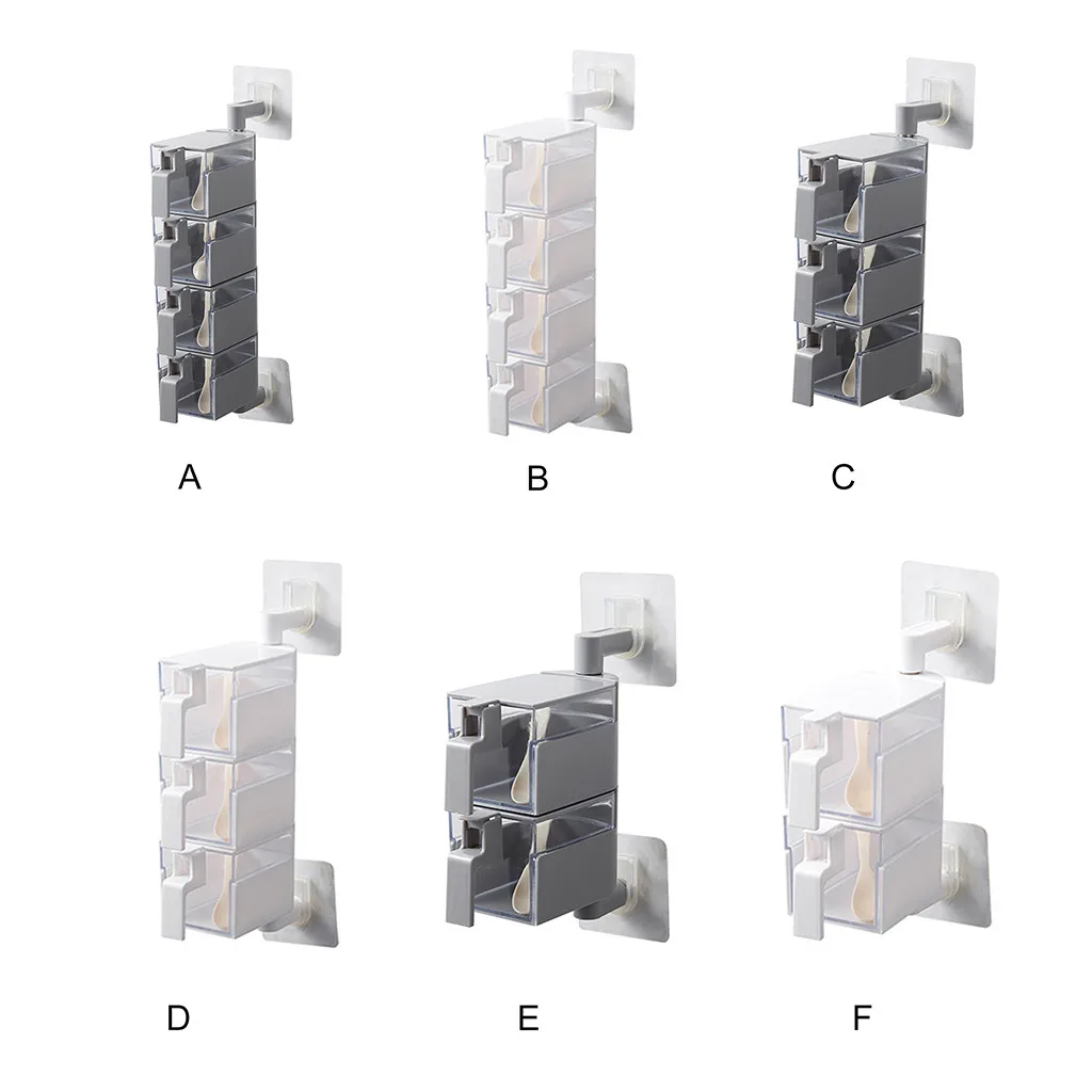 Простая креативная кухонная коробка для приправ без перфорации, может поворачиваться, подвесная коробка для приправ, коробка для хранения приправ, новинка