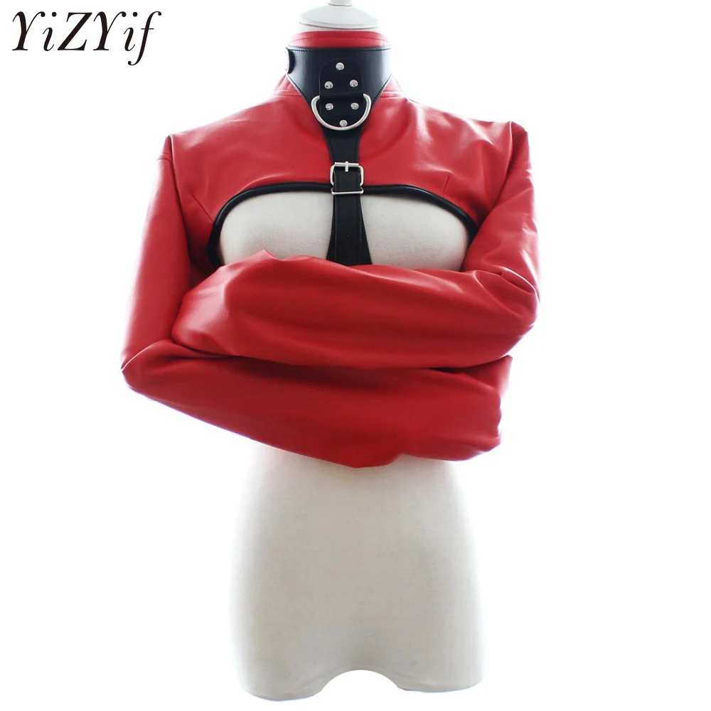 

YiZYiF Sexy 1pc Fetish Harness Bondage Wear Jacket Body Cage Bondage Belt Harajuku Crop Top Jacket Party wear For Women Girls
