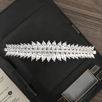 

Fashion Bridal Zircon Hairpin Top Clip Sleek Minimalist Clip Spring Clip Barrette Head Piece Wedding Hair Piece Jewelry SS001