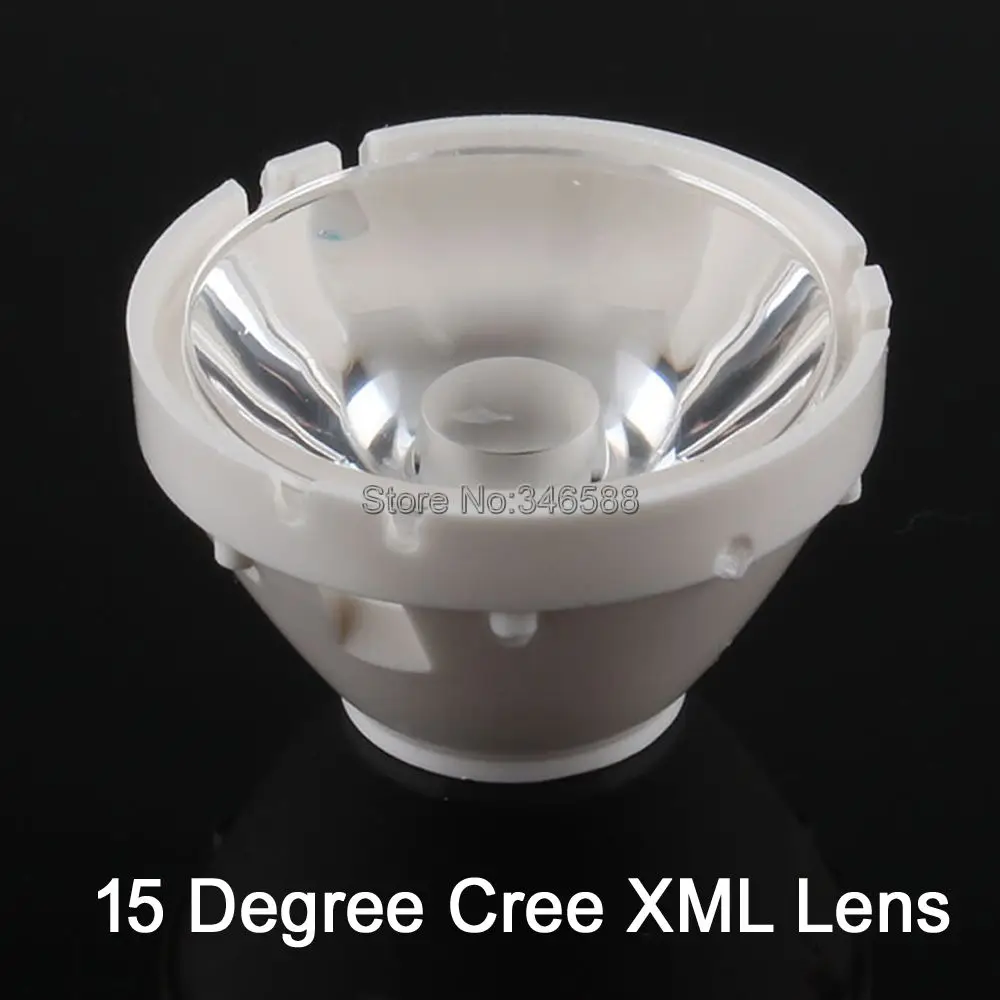 

10pcs 20mm White 15 Degree Water Clear LED LENS/Reflector Collimator for CREE XML / XM-L / XML2 / XM-L2 LED Emitter Beads