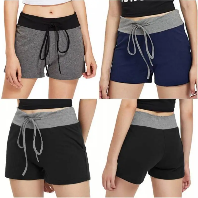 

Women breathable sports shorts elastic waist thin wide leg short large size wildrunning fitness shorts