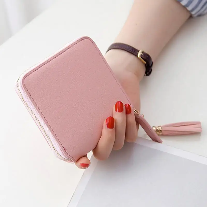 

NEW 2019 Coin Purse Holders Wallet Women PU Leather Tassel Pendant Money Wallets Hot Fashion Clutch Money Pouch Bag