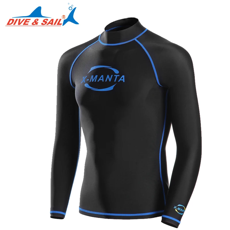 

Long Sleeve UPF 50+ Rash Guards For Men Body Suits Snorkeling Diving Jacket Skin Anti-UV Wear Surfing Sports Clothes Wetsuit