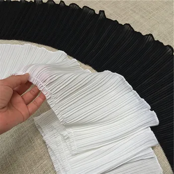 

High Quality Chiffon Pressure Pleated Organ Fold Dress Sweater Hem Neckline Lace Wide Lace Accessories