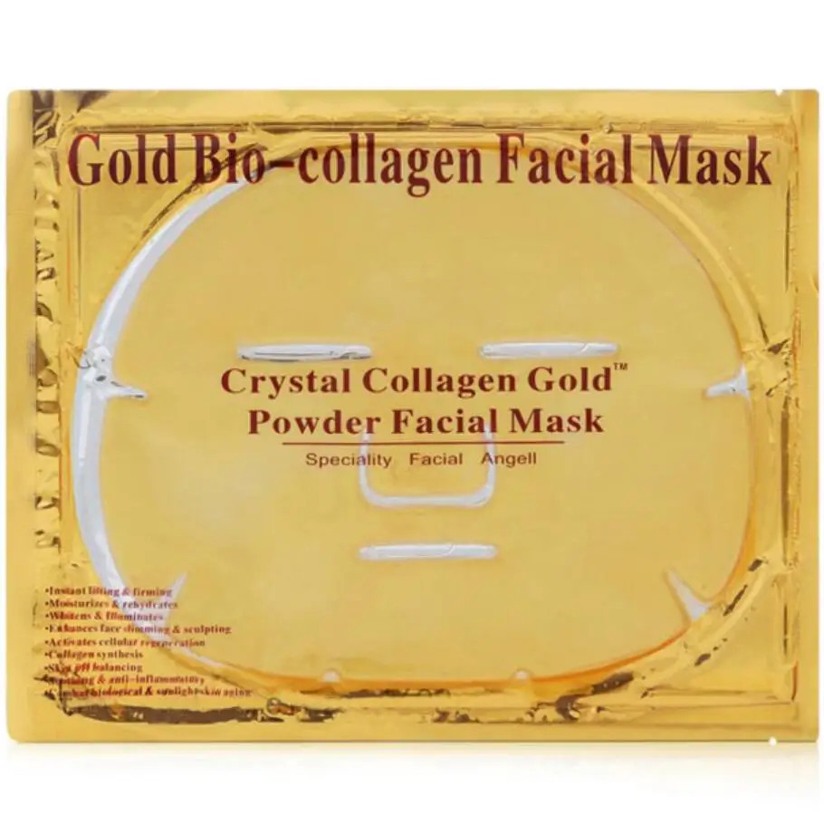1000 шт лист маска Золото, био Коллаген маска для лица увлажняющая маска для лица анти-старения красоты отбеливающий уход за кожей заводская цена