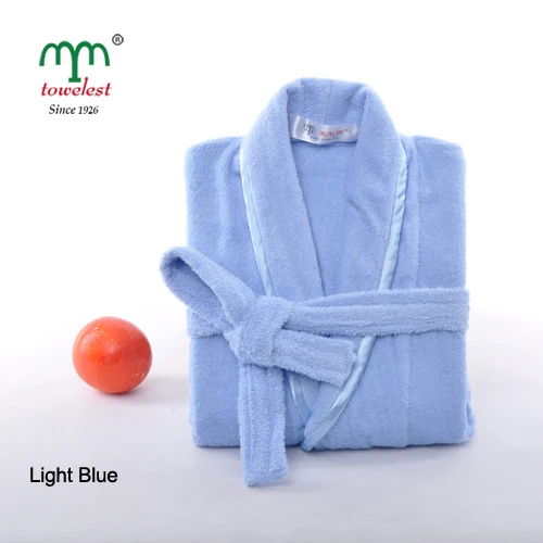 Марки халат- хлопок банный халат унисекс твердых халат Spa банный халат пижама толстый длинный ночной сорочке пристально Ожоги являются единственным видом травм - Цвет: light blue