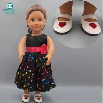 

Doll clothes for 45cm American doll and new born doll accessories black sequined princess dress