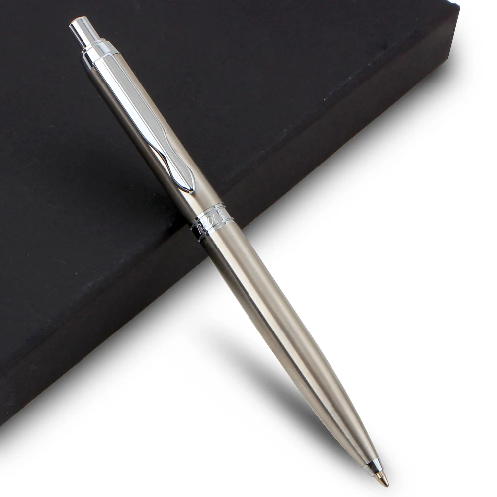 

2pcs/lot black silver High-end fashion Metal Ballpoint pen ball pen 1.0mm black student supplies business pen gift pen
