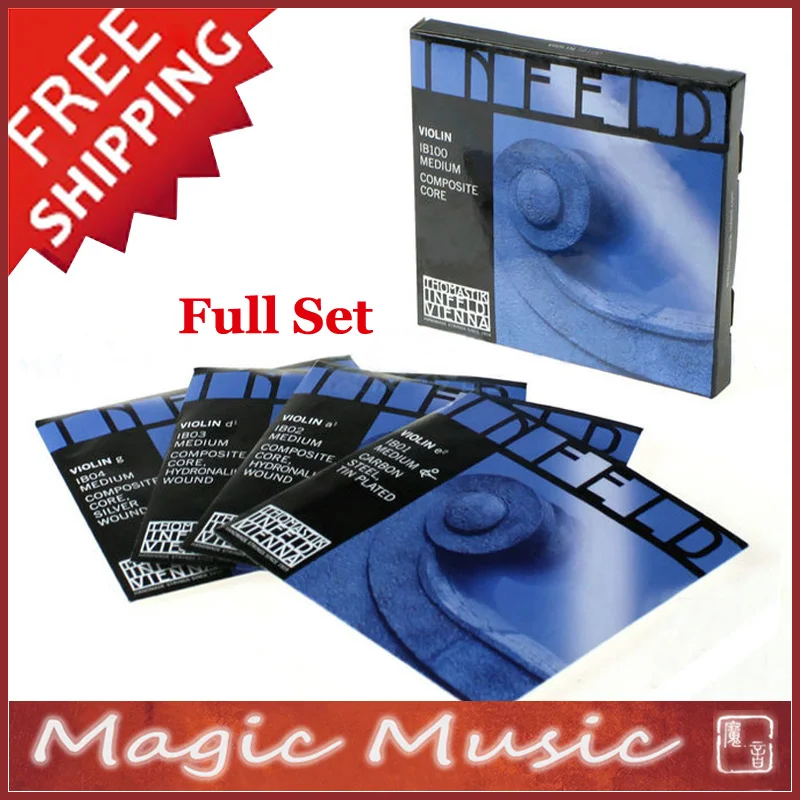 

Free shipping! Thomastik Infeld-Blue IB100 Medium Violin Strings 4/4, Made in Austria, Full Set Including G D A E Strings