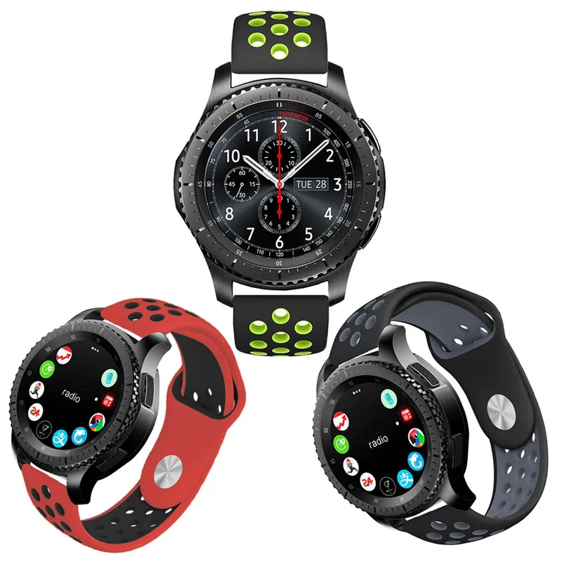 

22MM 42mm 44mm Soft Silicone Strap For Samsung Gear S3 Sport Watch Band Bracelet Replace Strap for Apple Watch Band Accessories