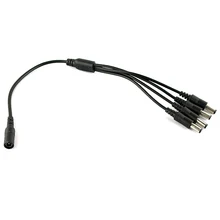 Home 4 ways Power Supply Splitter Cable for CCTV Camera NVR DVR Security System Kit