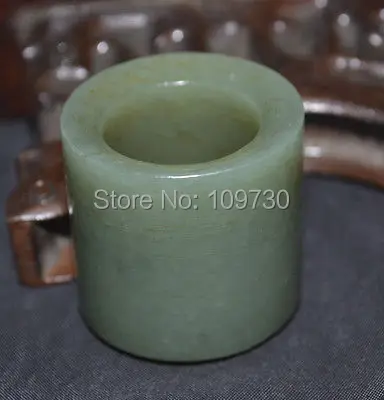 

hj0031 Chinese Vintage Singkiang Jade Fortune Band Ring Totem Amulet Carving