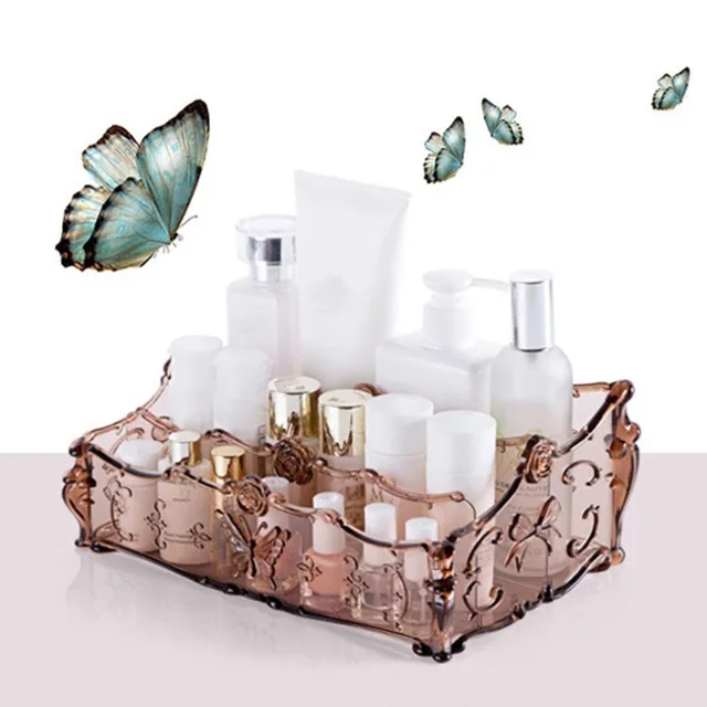 Best Price 3 Slot Acrylic Makeup Organizer Cosmetics Storage Box Rack Make Up Boxes for Storage Bathroom Desk Accessories Organizer