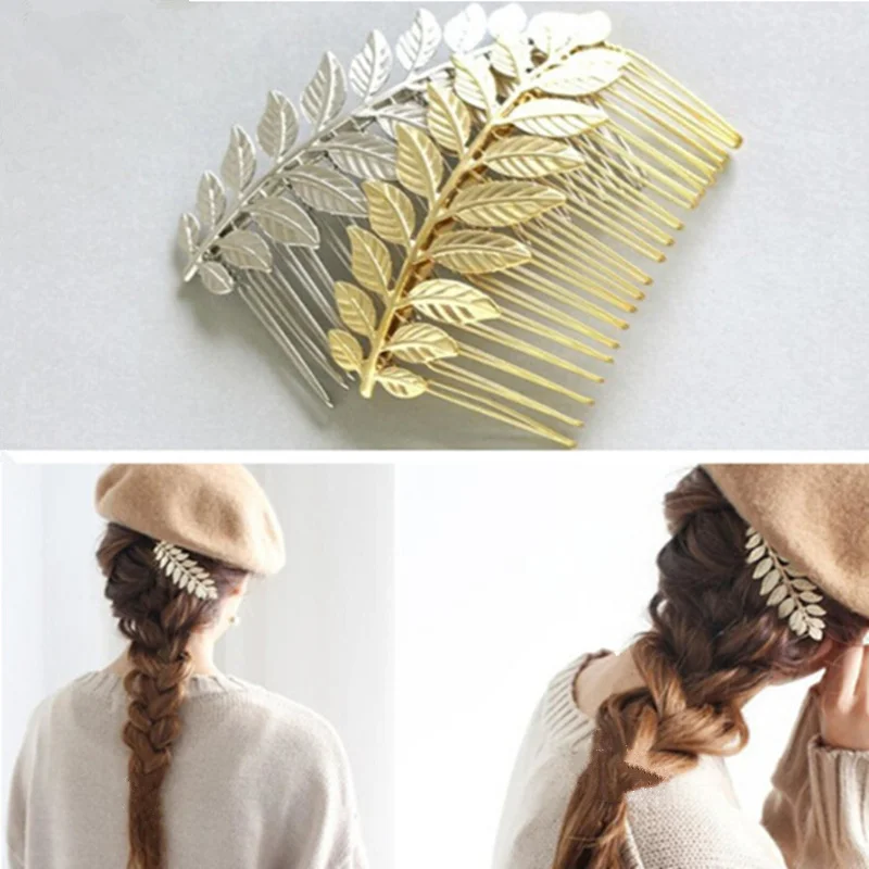 

1Pc Fashion Metal Leaf Shape Hair Clips Barrettes Hairpin Comb Hair Accessories Feather Women Girls Hairgrips New