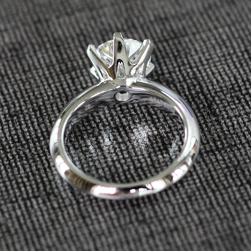 Transgems Помолвочное с солитёром кольцо 14 k 585 белого золота 1.5ct карат 7,5mm F Цвет обручальное кольцо для Для женщин свадебные туфли