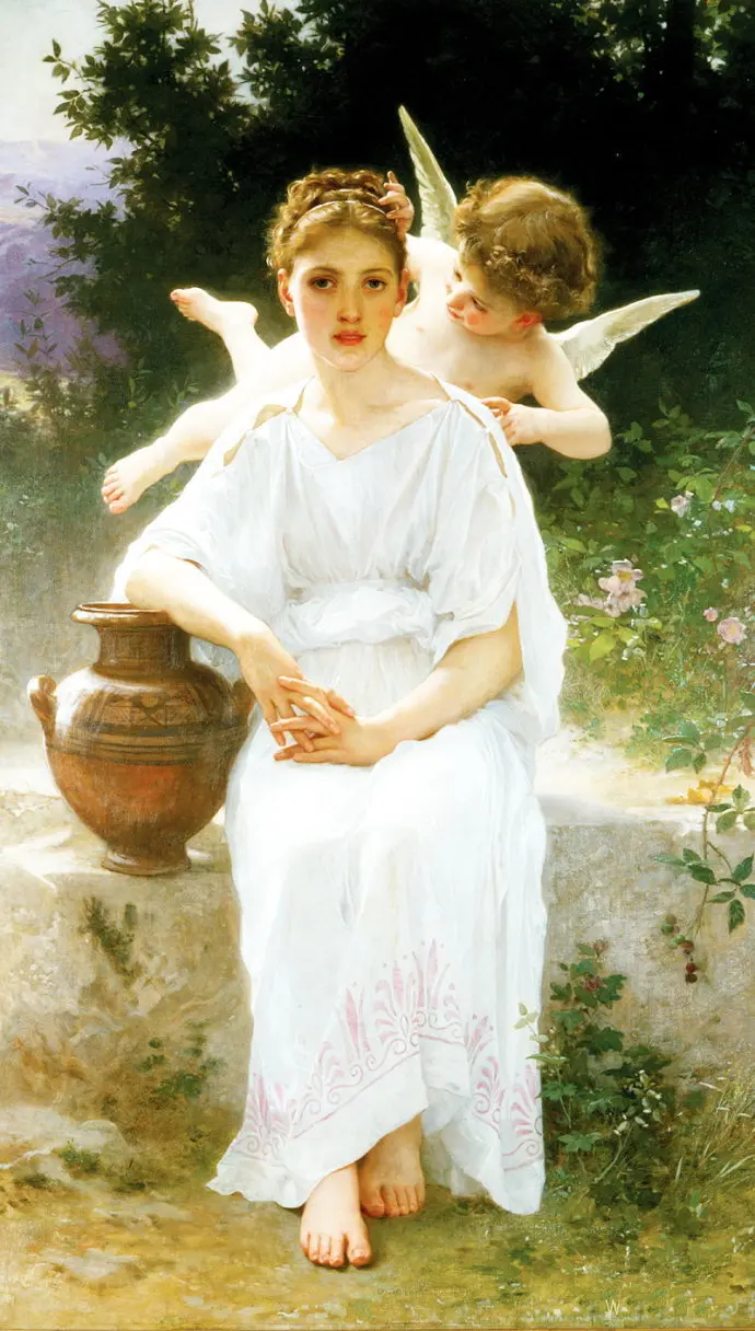 Free shipping world famous painting William Adolphe Bouguereau font b Production b font canvas print Angel