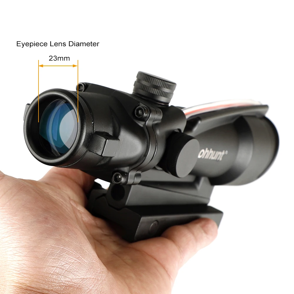 Ohhunt 5x35 ACOG Стиль Тактический прицел Настоящее волокно красный или зеленый стекло травленая сетка оптика прицелы Охота оптические прицелы