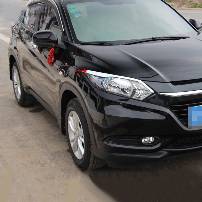 Подходит для Honda HR-V HRV Vezel- хромированный головной светильник, накладка передней лампы, декоративная рамка для украшения