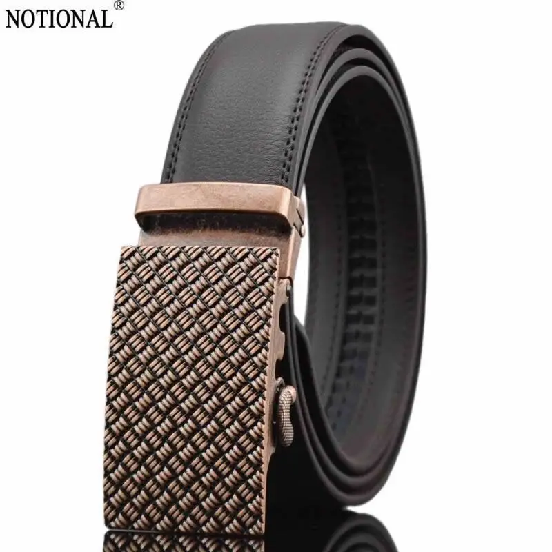 

men belt genuine leather belt belts for men Mens Ratchet Slide Belts Leather Automatic Buckle male vintage jeans chain NX3277