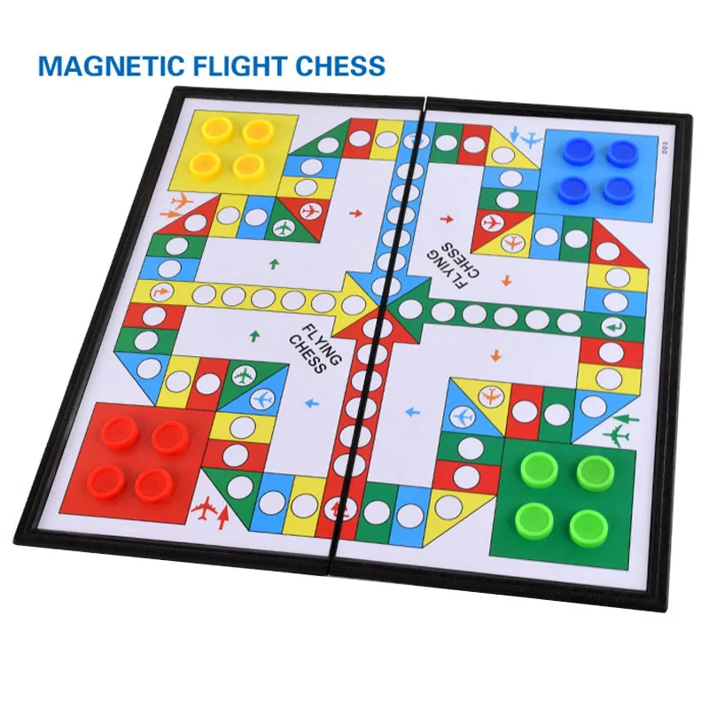 Folding Flying Chess Set Checkers Funny Family Game for