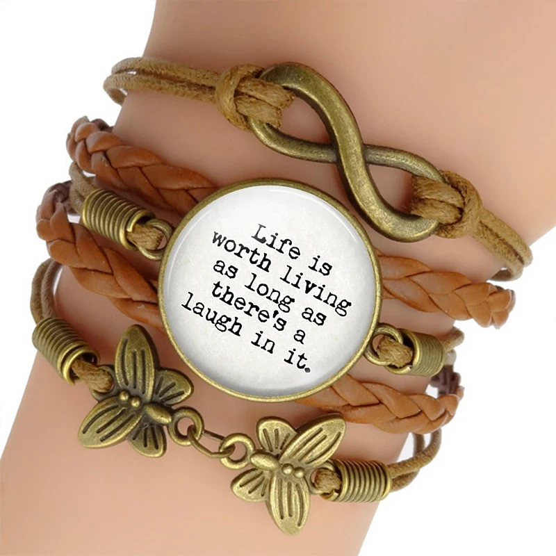 

Anne of Green Gables Quote Glass Cabochon Woven Rope Bracelet & Bangle Inspirational Jewelry