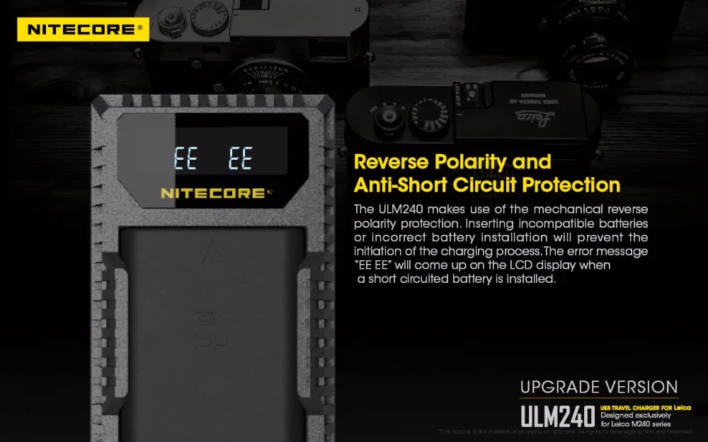 Nitecore ULM240 USB Battery Charger for Leica BP-SCL2 Batteries