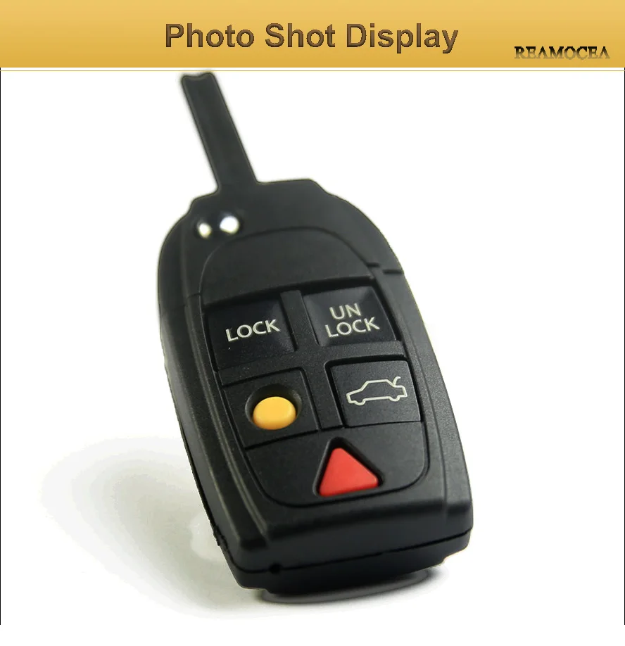 Reamocea 5 Button Flip Key Shell Folding Remote Case Fob for Volvo S60 S80 V70 XC70 XC90 2003 2004 2005 2006 Car Accessories (12)