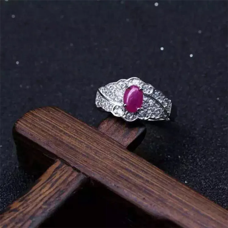 KJJEAXCMY fine jewelry 925 чистого серебра, инкрустированные с натуральный рубин женские персонализированные ювелирные изделия кольца простой и