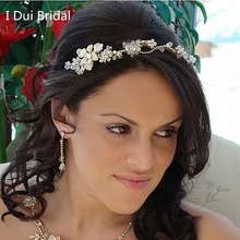 С украшением в виде кристаллов Свадебная повязка для волос ручной работы свадебные аксессуары для волос Головные уборы
