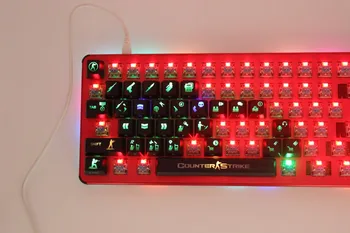 

CS Kit Counter Strike Novelty Keycaps OEM Profile ABS Translucent Shine Through Keycap For Cherry MX Mechanical Gaming Keyboard