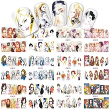 12 видов конструкций/наборы смешанный Шарм ногтей Красота Девушка наклейка на ногти Водная передача мода полное покрытие обертывания для маникюра BN265-276