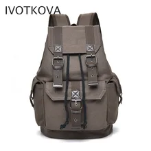 IVOTKOVA New men's backpack vintage canvas backpack school bag men's travel bags large capacity travel laptop backpack IVOTKOVA New men's backpack vintage canvas backpack school bag men's travel bags large capacity travel laptop backpack