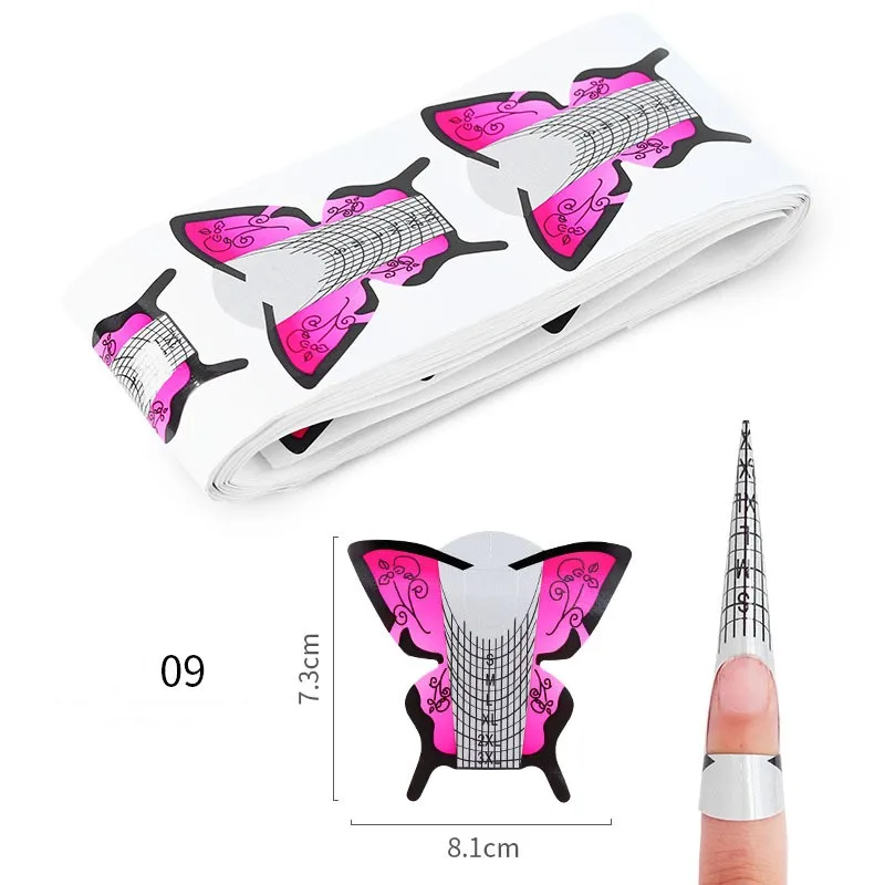 

100 Pieces/Pack Nail Forms Nails Extension UV Gel Nail Polish Acrylic French Guide Tool Acrylic French Tips Forms For Nails Art