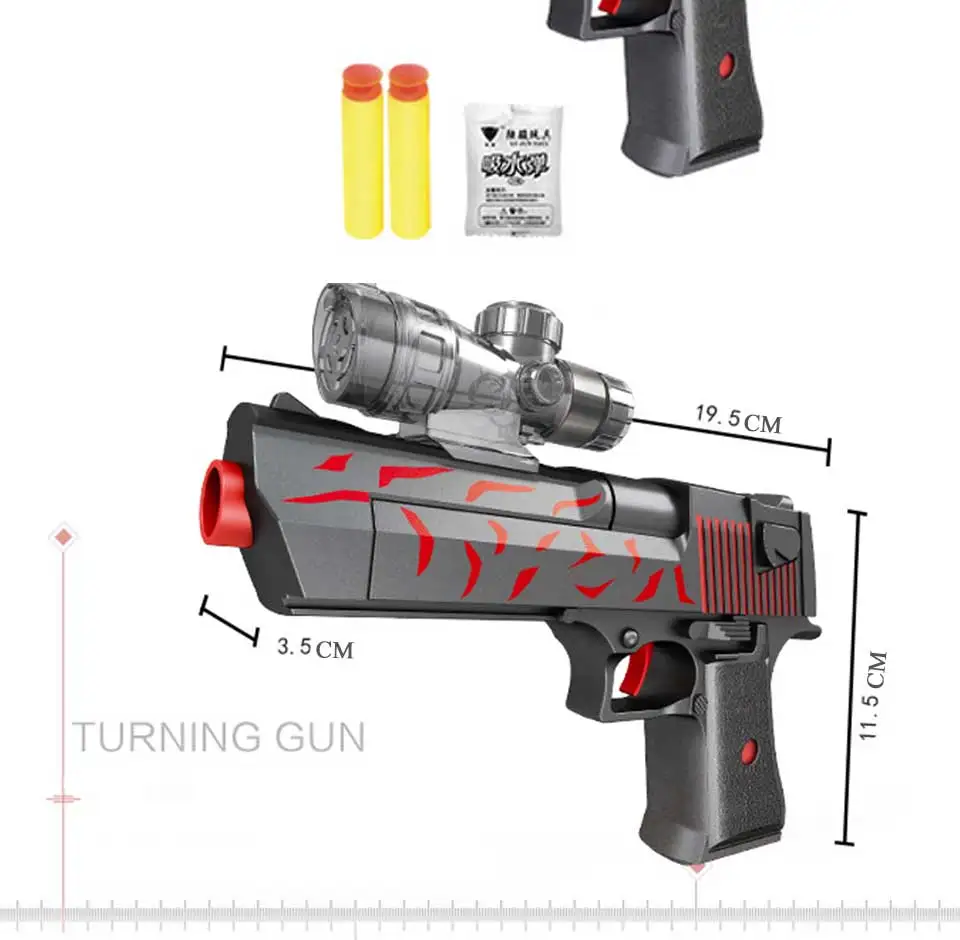 Пластмассовые игрушки пистолет с мягкими пулями присоска Пейнтбол пустыня Орел водный гель мяч пистолет игрушка для игр на открытом воздухе для детей Подарки для мальчиков