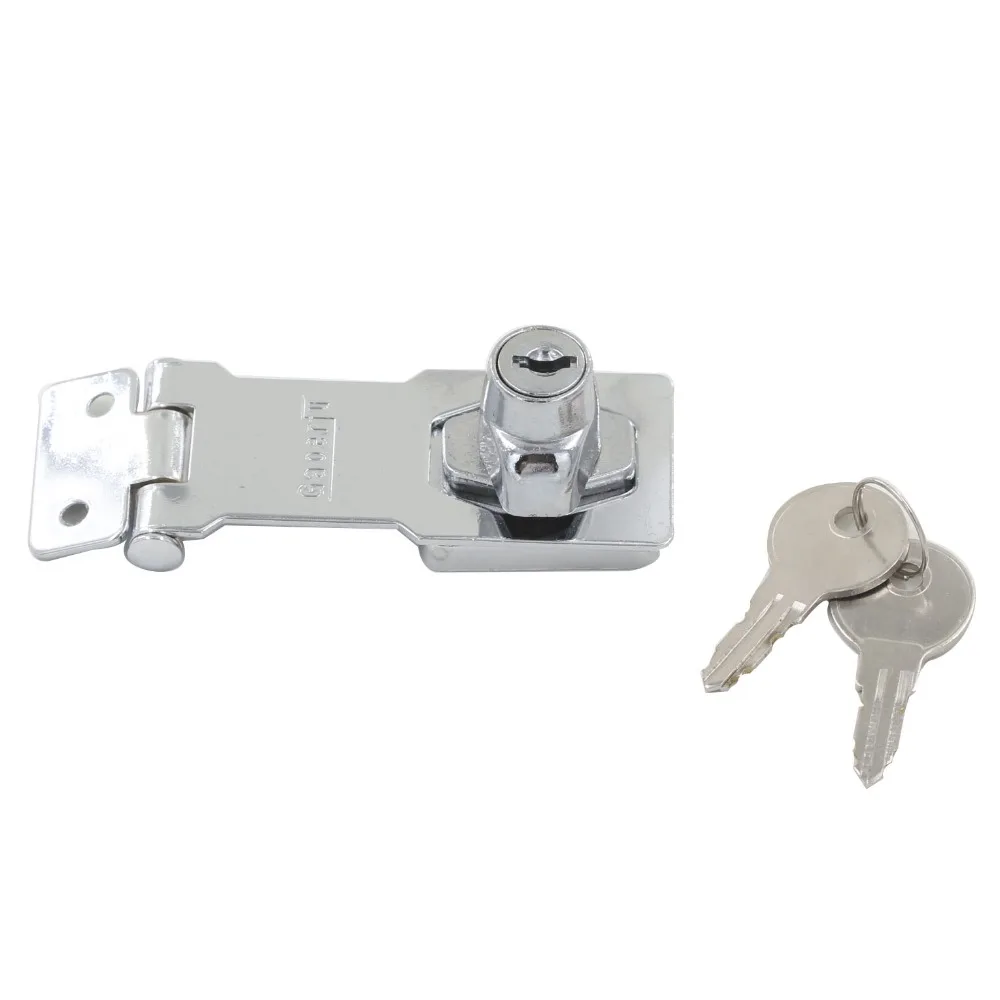 Twist Knob 3'' Locking Hasps Integrated Lock Chrome Plated Finish with