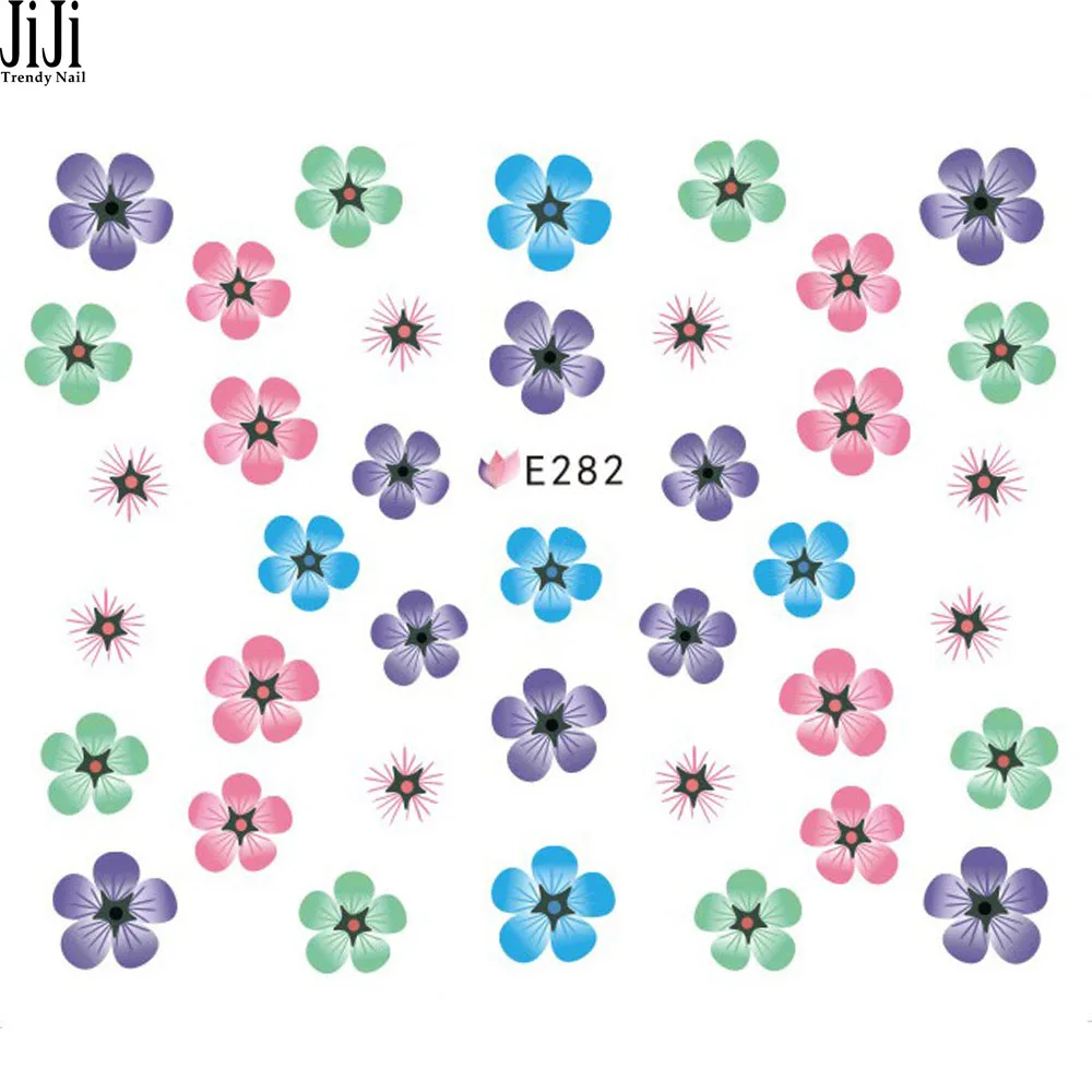 good pz disegni adesivi colorati piccoli fiori d autoadesivo di nail art unghie avvolge jie in pz disegni adesivi with disegni di fiori colorati