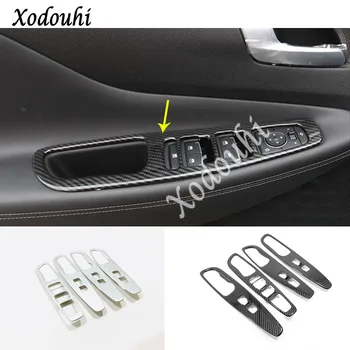 

car sticker cover handrail armrest door window glass switch panel trim frame molding 4pcs For Hyundai Santa Fe SantaFe 2019 2020