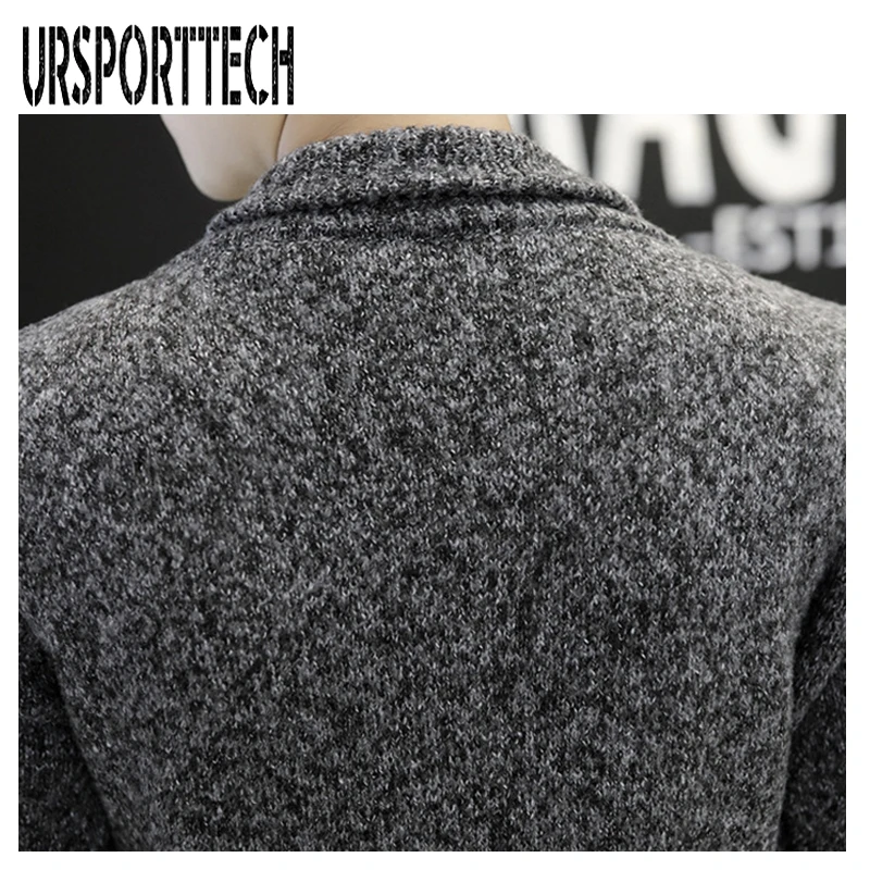 Spring And Autumn Long Knit Cardigan Sweater Men's Korean Version Of The Self-Cultivation Solid Color Coat Trend Fashion