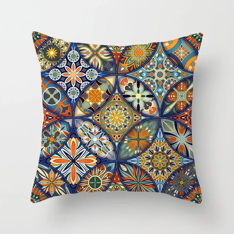 Fuwatacchi наволочка с цветочным рисунком мандала, тканая льняная Геометрическая наволочка для подушки, декоративная наволочка для дивана