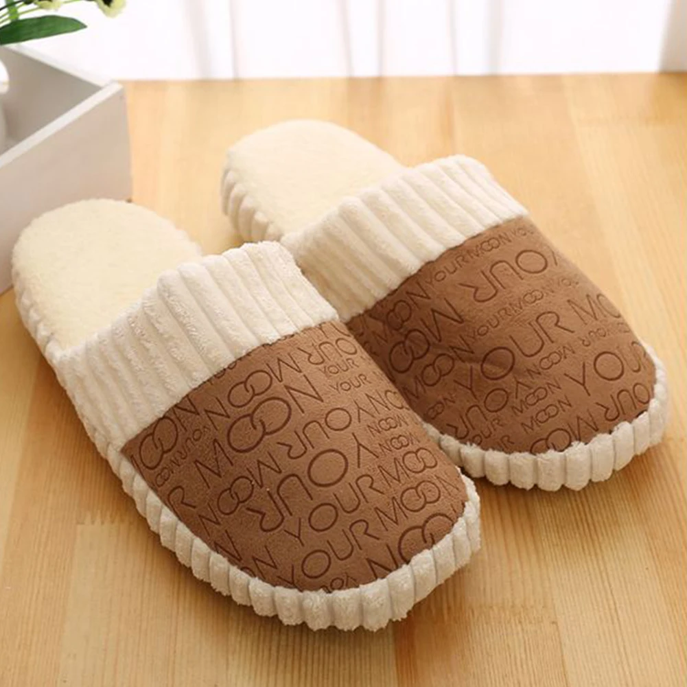 

Winter Warm Women Men couple cotton padded Lovers letter slippers indoor 3 colors Indoor floor Shoes