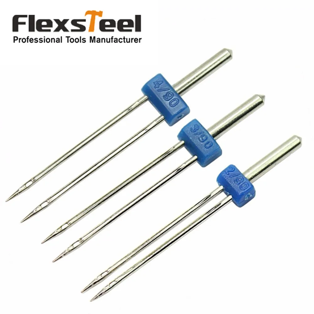 

3PCS Sewing Machine Double Twin Needles Pins Set Stainless Steel Twin Stretch Machine Needles Fabric Kintting Accessories