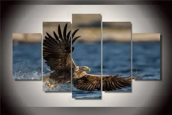 

Framed Printed Sea Eagle Painting On Canvas Room Decoration Print Poster Picture Canvas Free Shipping/Ny-1667 -66942-YP