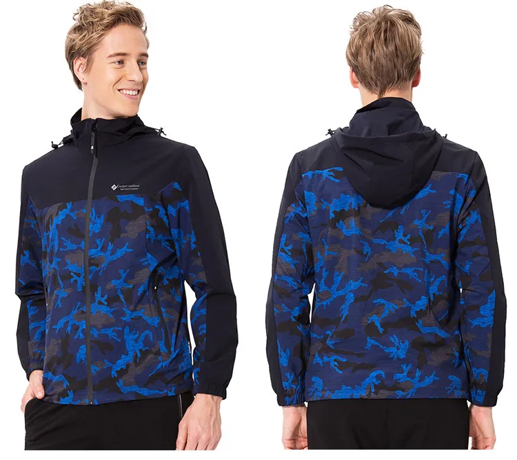 MENS Camouflage Trench Coat Windproof Waterproof Elasticity Soft shell