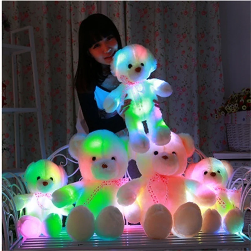 50 см Creative Light Up светодиодный Мишка мягкая Животные плюшевые игрушки красочные светящиеся Teddy Bear Рождественский подарок для детей