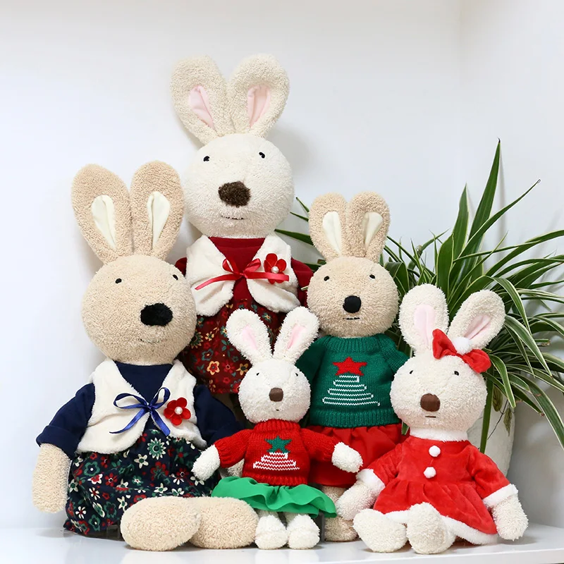 1 шт., Рождественский кролик, плюшевые игрушки, мягкие заячьи кролики, мягкие плюшевые детские игрушки, куклы для девочек, подарки на день Святого Валентина