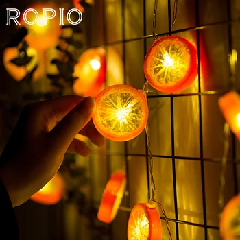 

ROPIO 3M 20 LEDs Strings Lighting Orange Lemon Pattern Fairy Flashing String Light Battery Power Indoor or Outdoor Holiday Decor